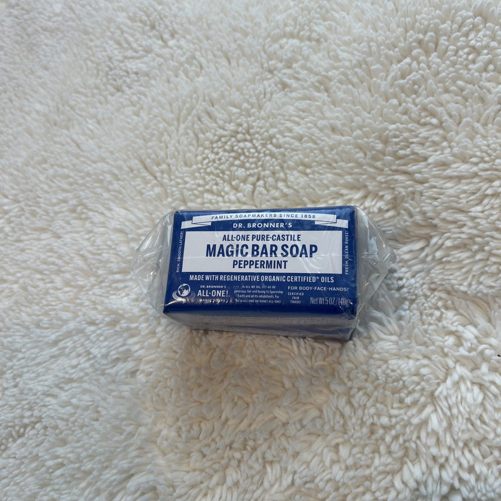 Dr. Bronner's Organic All-One Pure-Castile Bar Soap, Peppermint - 5oz Bundle - Picture 1 of 3